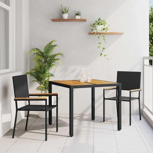 Garten Essgruppe 3 pcs Schwarz, Braun 90 x 90 x 75 cm