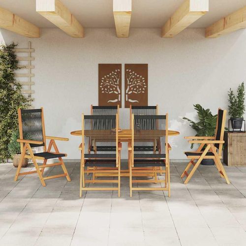 Garten Essgruppe 7 pcs Schwarz