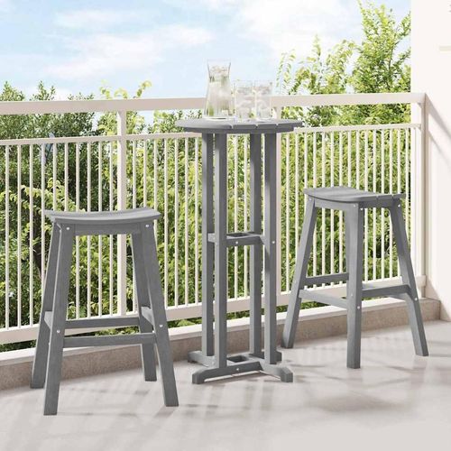 Garten Bar Set 3 pcs Hellgrau HDPE