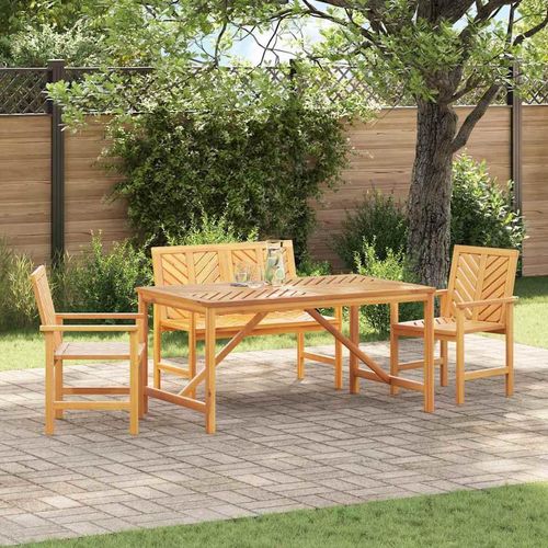 Garten Essgruppe 4 pcs Braun 150 x 90 x 74 cm Akazie Massivholz