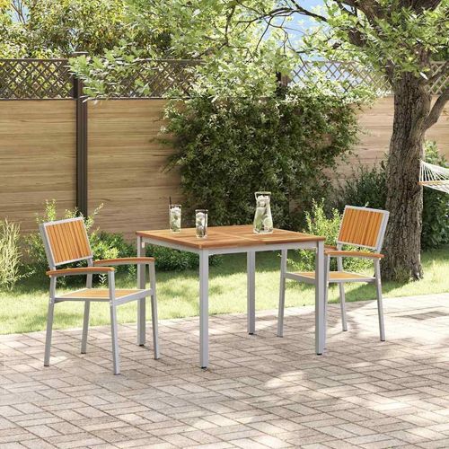 Garten Essgruppe 3 pcs Grau und Braun 90 x 90 x 75 cm