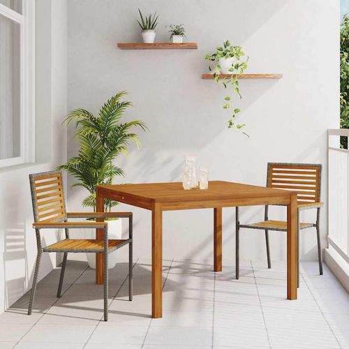 Garten Essgruppe 3 pcs Grau 110 x 110 x 75 cm