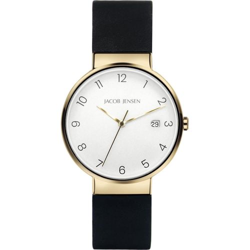 Jacob Jensen 186 Herrenarmbanduhr Titan Quarz Goldfarben