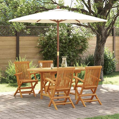Garten Essgruppe 5 pcs Braun 160 x 80 x 75 cm Teak-Massivholz
