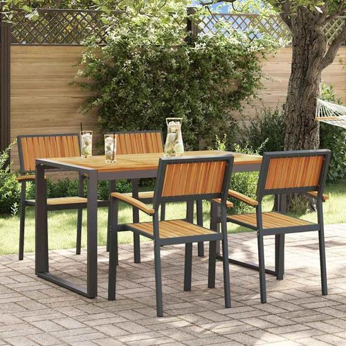 Garten Essgruppe 5 pcs Schwarz und Braun 140 x 80 x 75 cm