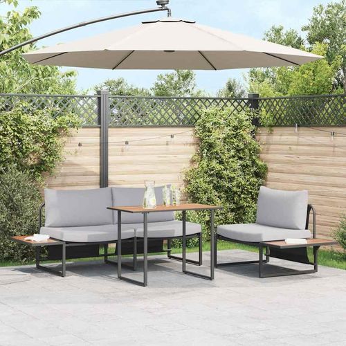 Garten Essgruppe 3 pcs Hellgrau Stahl