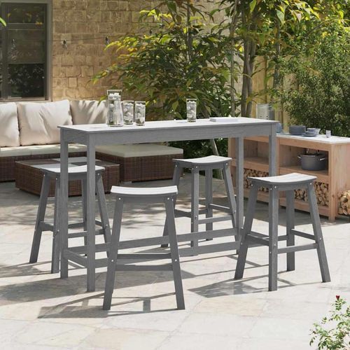 Garten Bar Set 4 pcs Hellgrau HDPE