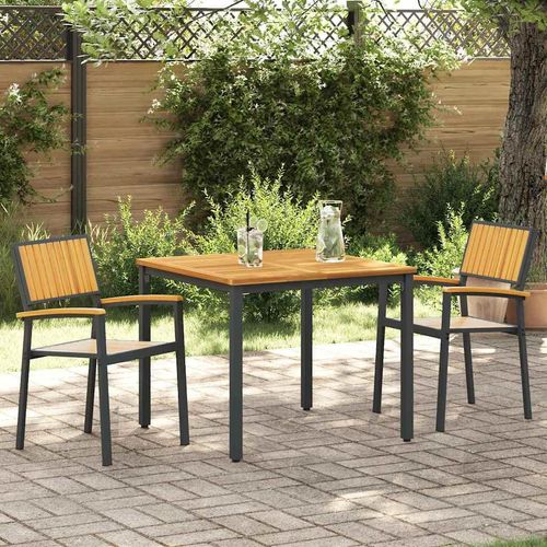 Gartenstuhl 2 pcs Braun 56 x 57 x 87cm Massivholz Akazie
