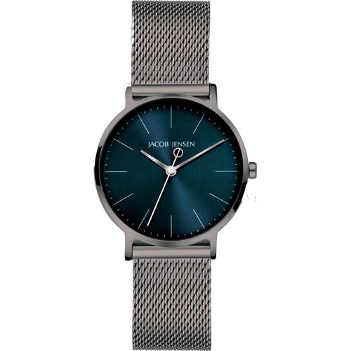 Jacob Jensen 177 Damenuhr Quarz Titan mit Meshband Blau