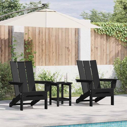 Garten Lounge Möbel 3 pcs Schwarz 38 x 38 x 46cm Plastik
