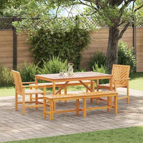 Garten Essgruppe 5 pcs Braun 150 x 90 x 74 cm Akazie Massivholz