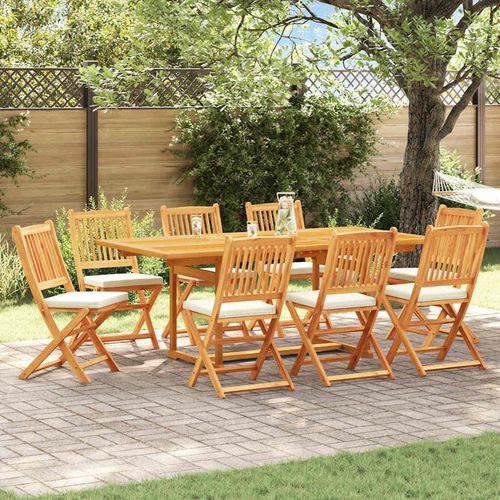 Klappstuhl 8 pcs Weiß 49 x 57,5 x 92 cm Massivholz Akazie