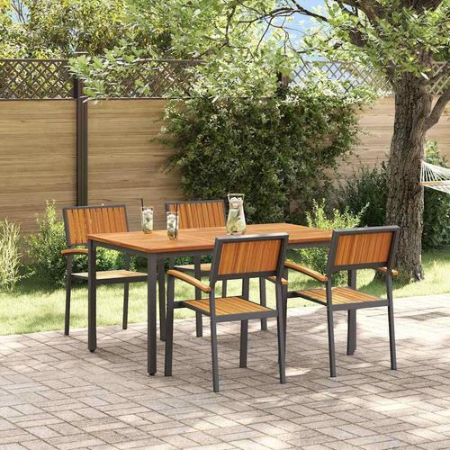 Garten Essgruppe 5 pcs Schwarz und Braun 150 x 90 x 75 cm
