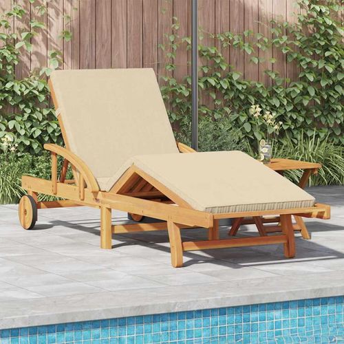 Sonnenliege 2 pcs Beige 40 x 40 x 40cm Massivholz Akazie