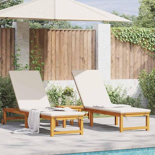 Sonnenliege 3 pcs Braun 35 x 35 x 34cm Massivholz Akazie