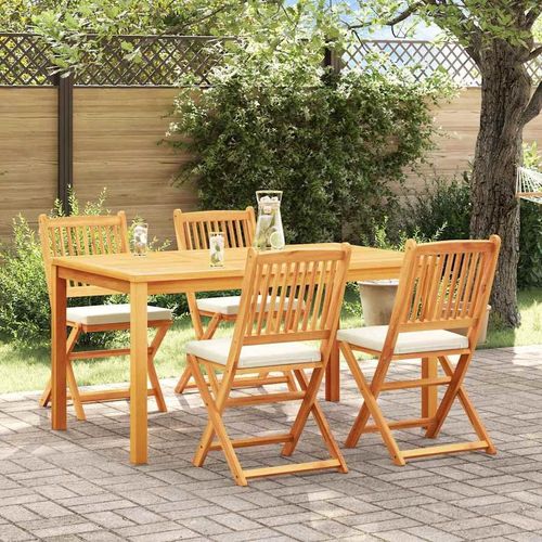 Klappstuhl 4 pcs Weiß 49 x 57,5 x 92 cm Massivholz Akazie