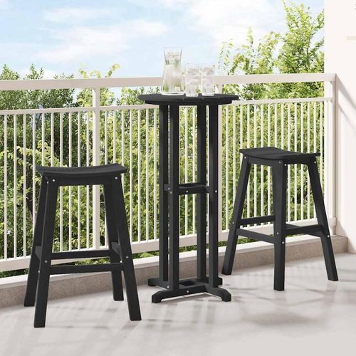 Garten Bar Set 3 pcs Schwarz HDPE
