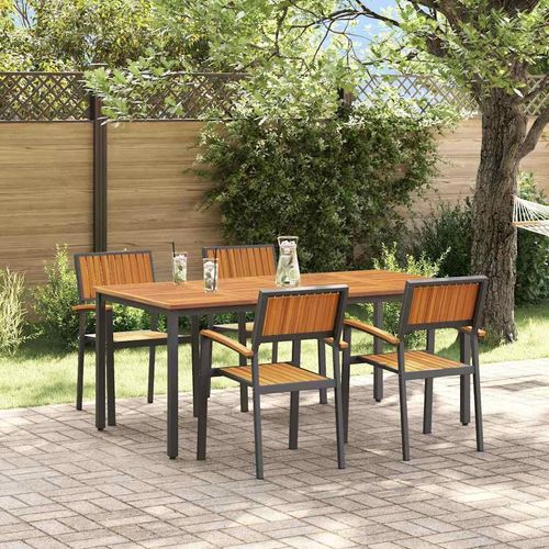 Garten Essgruppe 5 pcs Schwarz und Braun 180 x 90 x 75 cm