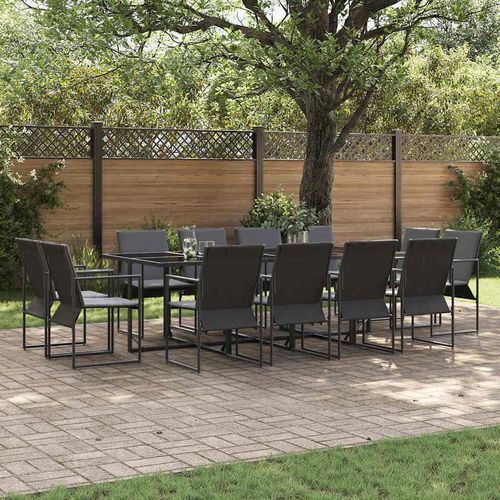 Garten Essgruppe 13 pcs Schwarz Stahl