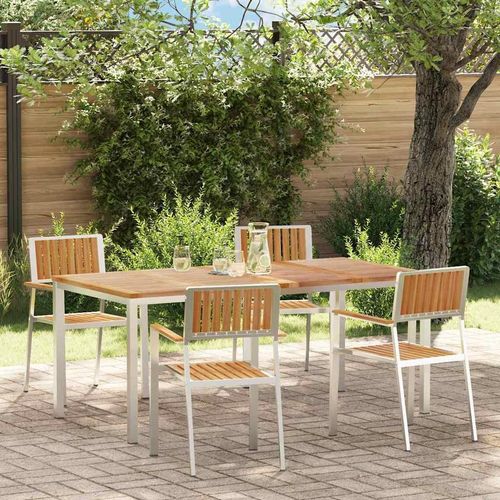Garten Essgruppe 5 pcs Braun Teak-Massivholz