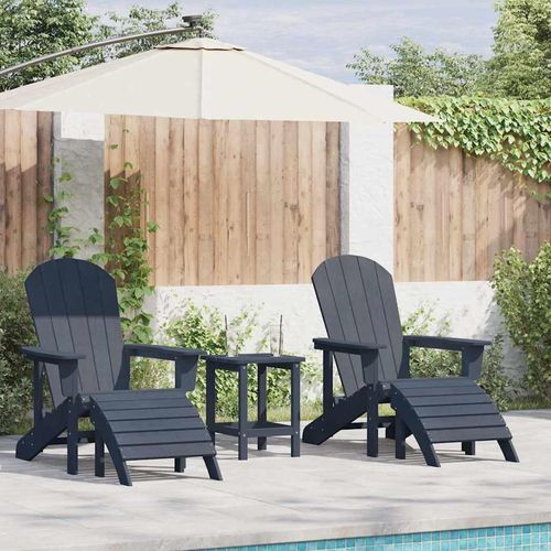 Garten Lounge Möbel 3 pcs Marineblau 38 x 38 x 46cm Plastik