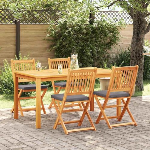 Klappstuhl 4 pcs Grau 49 x 57,5 x 92 cm Massivholz Akazie