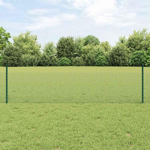 Zaun mit Pfosten Grün 25 x 0.5 m Stahl