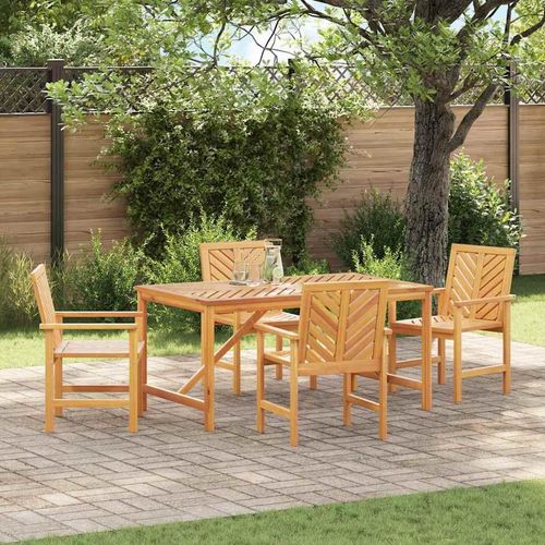 Garten Essgruppe 5 pcs Braun 150 x 90 x 74 cm Akazie Massivholz