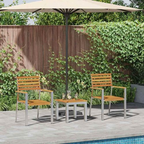 Garten Essgruppe 3 pcs Braun Massivholz Akazie