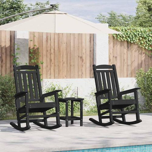 Garten Schaukelstühle 2 Stück Schwarz 70x92x107.5 cm HDPE