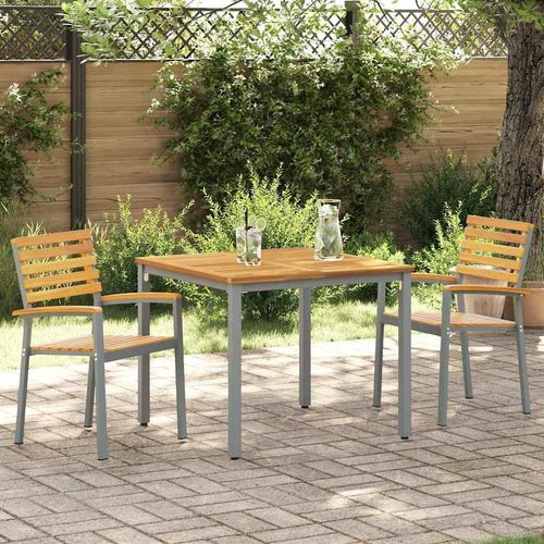 Gartenstuhl 2 pcs Braun 56 x 57 x 87cm Massivholz Akazie