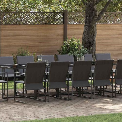 Garten Essgruppe 17 pcs Schwarz Stahl