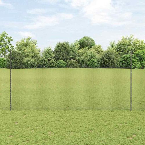 Zaun mit Pfosten Grau 10 x 1,5 m Stahl