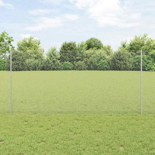 Zaun mit Pfosten Galvanisierter Stahl 25 x 1,2 m Stahl