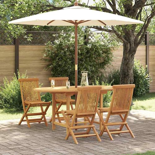 Garten Essgruppe 5 pcs Braun 160 x 80 x 75 cm Teak-Massivholz