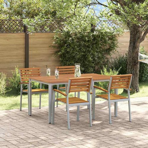 Garten Essgruppe 5 pcs Grau und Braun 150 x 90 x 75 cm