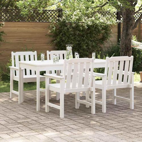 Garten Essstühle 4 Stück Weiß 65,5 x 55,5 x 88 cm HDPE