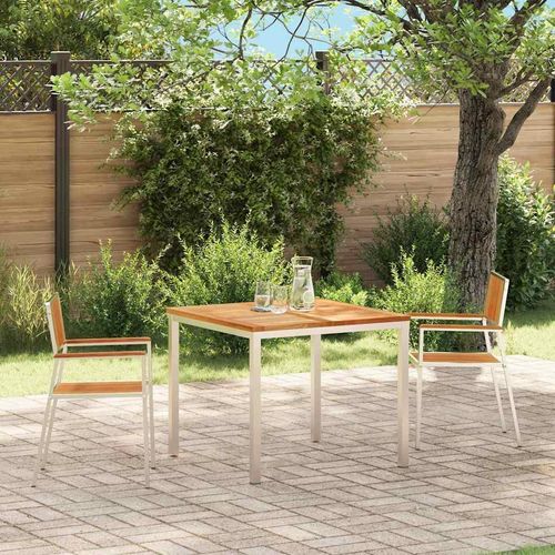 Gartenstuhl 2 pcs Braun 56 x 54,5 x 87cm Massivholz Teak
