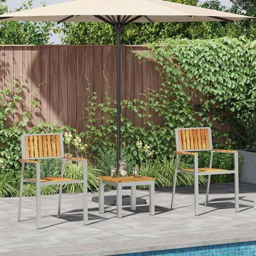 Garten Essgruppe 3 pcs Braun Massivholz Teak