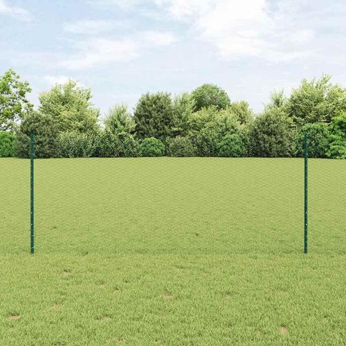 Zaun mit Pfosten Grün 100x2500 cm Stahl