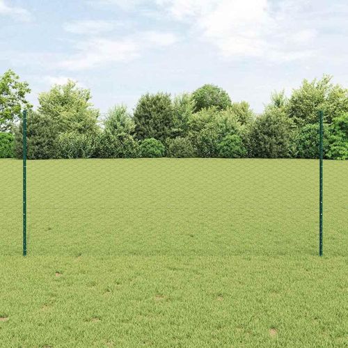 Zaun mit Pfosten Grün 120x2500 cm Stahl