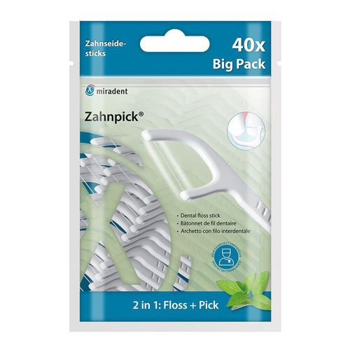MIRADENT Zahnpick Zahnseide 2in1 Minze 40 St