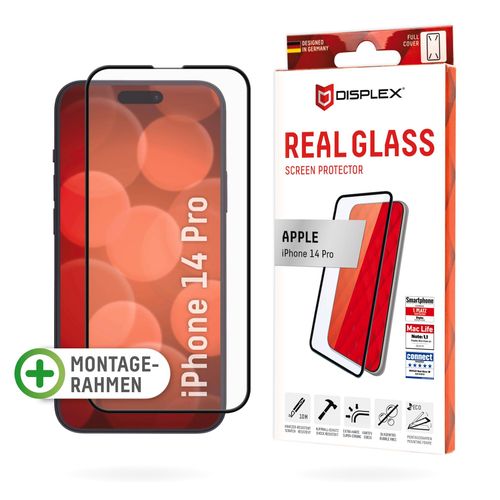 Displex Displayschutzglas »Real Glass FC - iPhone 14 Pro«, für iPhone 14 Pro, Displayschutzfolie Displayschutz kratzer-resistent 10H splitterfest
