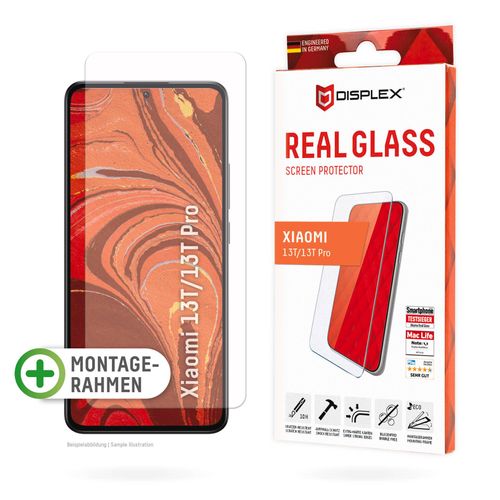 Displex Displayschutzglas »Real Glass«, für Xiaomi 13T-Xiaomi 13T Pro, Displayschutzfolie Displayschutz kratzer-resistent 10H splitterfest