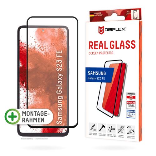 Displex Displayschutzglas »Real Glass«, für Samsung Galaxy S23 FE, Displayschutzfolie Displayschutz kratzer-resistent 10H splitterfest