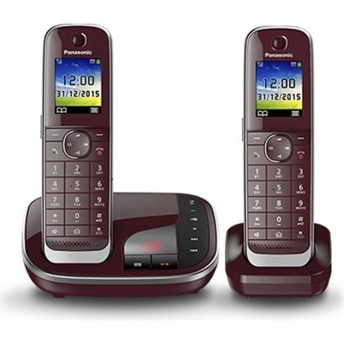 Panasonic KX-TGJ322GR Strahlungsarmes Schnurlostelefon mit Anrufbeantworter, Farbdisplay, Rufnummernanzeige, 18h Sprechzeit, 12 Tage Standby, Freisprechfunktion, Babyfon-Funktion, DECT