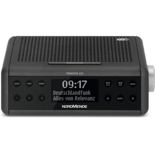 Nordmende Nordmende Transita 115 Digitaler Radiowecker - DAB+/FM - 3W - Doppelalarm - OLED-Display - Anthrazit - 19,3 x 11,5 x 6,6 cm