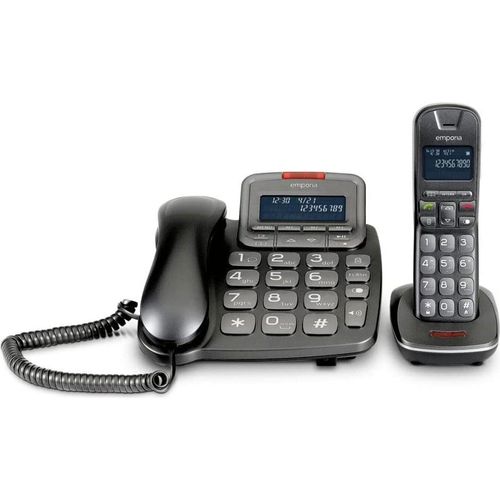 TH-21ABB Schwarz Schnurgebundenes Telefon mit Mobilteil