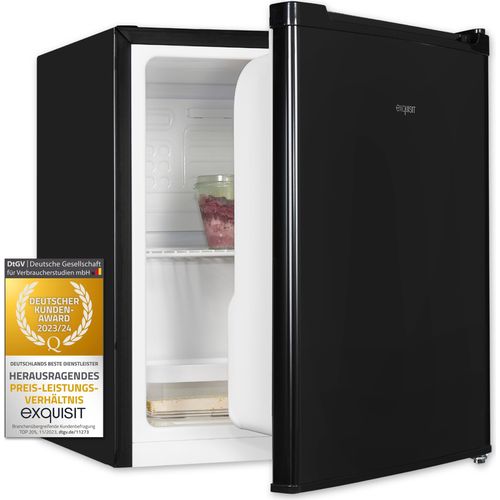 Exquisit Mini Kühlschrank KB05-V-040E schwarz | 40 l Nutzinhalt | Gitterablage | Wechselbarer Türanschlag | 45cm Breite