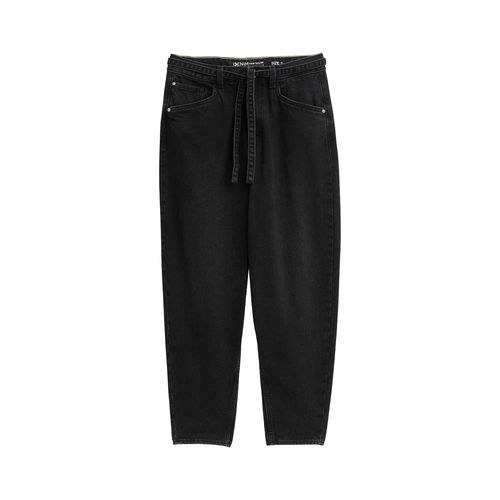 TOM TAILOR DENIM Damen TTADEA BARREL Jeans mit Gürtel, schwarz, Uni, Gr. S